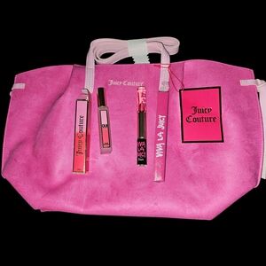 Juicy Couture Pink Tote Bag with Perfume Trio